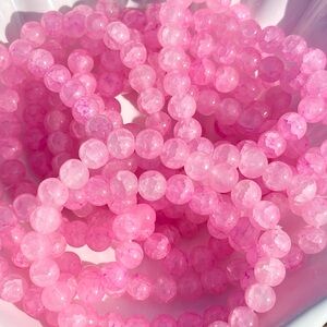 Cotton Candy Pink Glass Beaded Bracelets NWOT